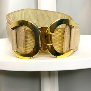 Tan Vintage Belt Elastic/ Leather Waist